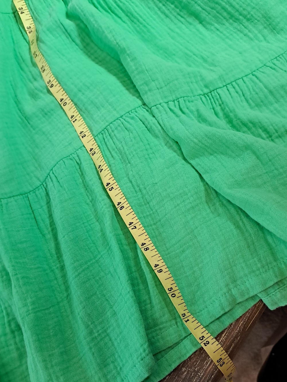 Universal Thread NWT Long-Sleeve Tiered Maxi Dress Bright Green Pockets Cotton S - Picture 10 of 11